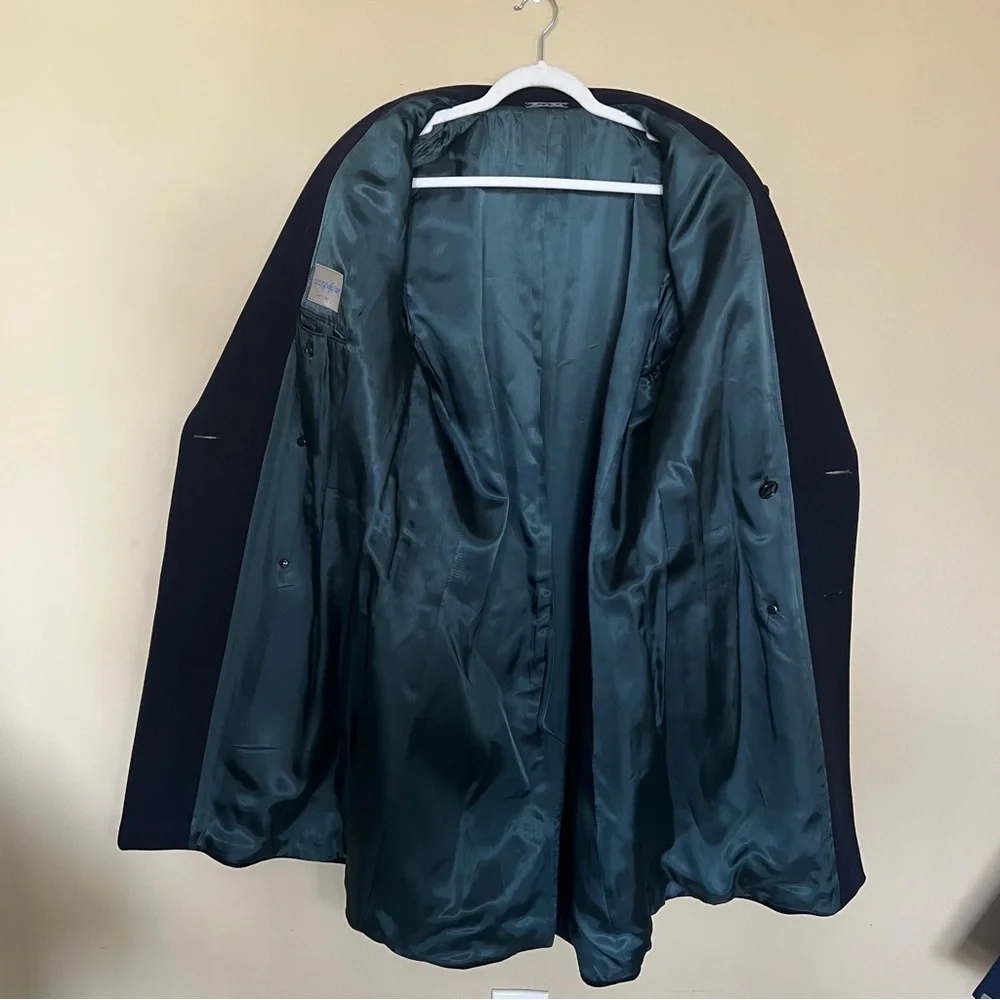 Vintage Metropolitan 100% Wool Double-Breasted Overcoat Made in Italy Size 40R